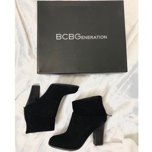 BCBGeneration Black Suede Ankle Bootie size 6.5